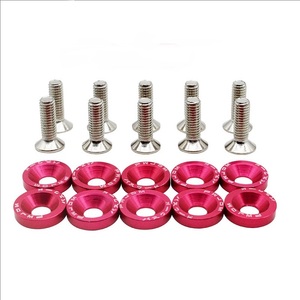 Jdm ชุด M6บ๊อตเสริมแรงยานยนต์พร้อมชุดล้างสเปเซอร์ที่มีสีสัน - Product Image 1