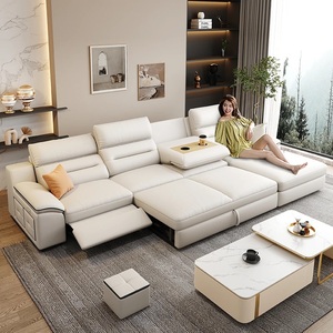 FZT Modern L Shape Fabric Sectional <b>Sofa</b> <b>Bed</b> Set <b>with</b> Reclining Cushion Back Wood Legs and <b>Storage</b> for Living Room - Product Image 3