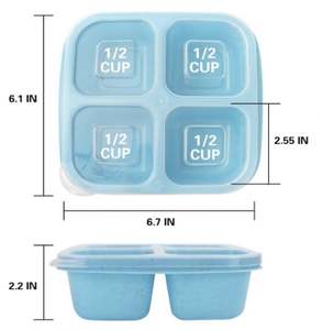 Finorder Lot de 6 Boîtes à Bento Classiques Micro-ondables en Fibre de Paille de Blé à 4 Compartiments, Réutilisables, avec Couvercle Rabattable Anti-Poussière - Product Image 6