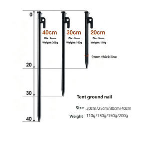 COM-FOUR 12x Estacas de Acero Aleado para Tiendas de Campaña - Estacas Largas y Resistentes para Senderismo - Para Terrenos Normales y Duros - 20 cm - Product Image 2