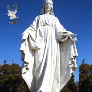 Al Aire Libre Iglesia Católica tamaño real al por mayor estatuas religiosas mármol blanco Virgen María estatua de piedra escultura para la venta - Product Image 4