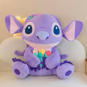 Venta al por mayor de dibujos animados púrpura abrazo flores cosidas peluche almohada lindo <span class=keywords><strong>Lilo</strong></span> bebé comodidad muñeca regalo del Día de San Valentín ramo llavero - Product Image 2