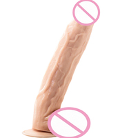 Consoladores grandes de silicona líquida de empuje a bajo precio, pene Artificial portátil Flexible, consolador femenino con ventosa