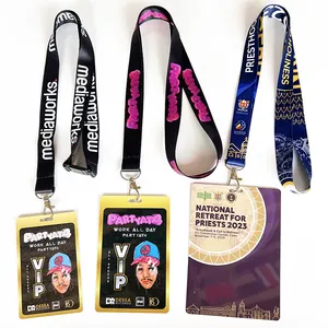 Manufacturer Custom Promotional Logo Lanyard With Neck Sublimation Printing Polyester Lanyards For ID Card Badge