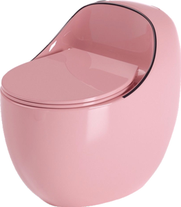 Meilleures ventes : Cuvette de toilettes monobloc en céramique, à siphon en ligne dorée, à siphon S, forme œuf, WC, articles sanitaires pour salle de bain - Product Image 1