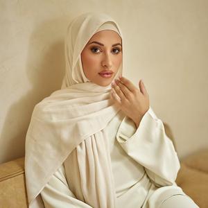Accesorios DE BODA cómodo árabe musulmán Modal Hijab 2025 nuevo estilo liso Islam bufanda chal rayón algodón turbante pañuelos para la cabeza - Product Image 3