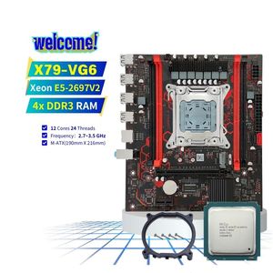 새로운 X79-VG6 마이크로 ATX 데스크탑 PC 메인 보드 세트 인텔 제온 E5 2697 V2 CPU 4X <span class=keywords><strong>DDR3</strong></span> ECC RAM 더블 채널 128GB 마더보드 키트 - Product Image 1