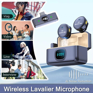 Microfone Lavalier Sem Fio Magnético Duplo Portátil com Estojo de Carregamento Redução de Ruído Gravação de Vídeo Podcast Ao Vivo - Product Image 5