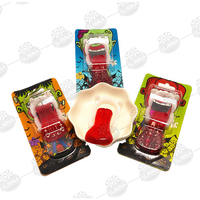 Bonbons Gommeux Halal Halloween Combo Langue et Dents de Zombie, Bonbons Fantaisie Monstre Horreur Dessin Animé en Cartouche Blister, Boîte Douce pour Enfants