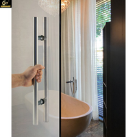 Poignée de porte principale en acier inoxydable en forme de H ronde commerciale 201 304 316 pour porte en verre, quincaillerie 450 600 800 mm, porte de bureau, porte de magasin