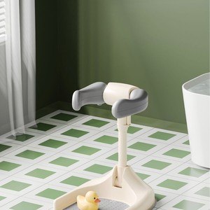 Siège de bain pliable antidérapant pour bébés de 1 à 2 ans, gris kaki, aide à l'apprentissage de la propreté avec support réglable - Product Image 2
