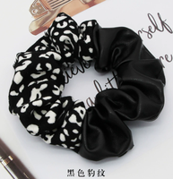 Chouchous en patchwork floqué et cuir, imprimé léopard et zèbre, accessoires de cheveux de style coréen INS tendance