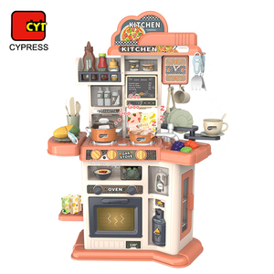 Hot Sale 46 PCS Big Kitchen Toy Simulation Spray Kids Pretend Play Food Toys Cooking Play Set With Real Sounds And Light