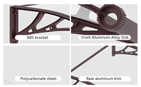 Auvent de porte moderne en plastique transparent coupe-vent de qualité pour entrée de porte d'entrée
