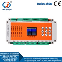 Huaqingjun 24DI 24DO Salidas de transistores PLC RS485 2 Entradas analógicas Salidas 0-10V 0-20mA Salida de pulso Modbus RTU PLC para sensores