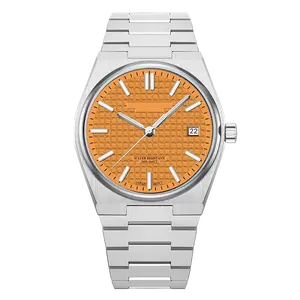 オリジナルカレンダー日付5atm防水腕時計ルミナスメシュニッシュウレンミットロゴ自動時計ミニマリストプレミアム時計