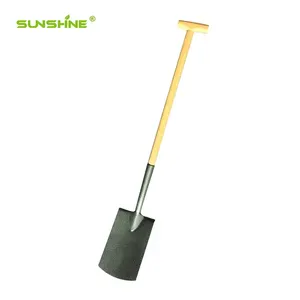 SUNSHINE Garden tools 50Mn steel flat head digging shovel Snow Shovel for Car Trunk Vehicle Portable T handle