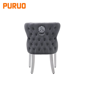 Ensemble <span class=keywords><strong>de</strong></span> <span class=keywords><strong>4</strong></span> <span class=keywords><strong>chaises</strong></span> <span class=keywords><strong>de</strong></span> salle à manger Puruo modernes en bois blanc et similicuir, dossier haut capitonné, pieds dorés, sans accoudoirs, style vintage, meubles pour la maison - Product Image 6