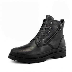 Nouvelles bottes montantes pour hommes automne-hiver - Style britannique vintage, finition vieillie, grande taille, semelle plateforme et chaudes - Product Image 2