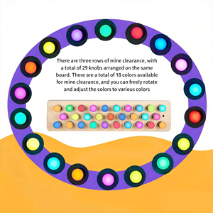 Panel <span class=keywords><strong>de</strong></span> Pared Interactivo con Perilla Giratoria <span class=keywords><strong>de</strong></span> <span class=keywords><strong>Luz</strong></span> LED, Tablero Sensorial Táctil para el Desarrollo Sensorial y Entrenamiento <span class=keywords><strong>de</strong></span> Habilidades Motoras - Product Image 4