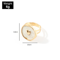 Plaqué or Lune Réglable Émail Anneaux Bijoux Femmes