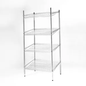 NSF Approved 4 Wheels Easy Moving Slanted Basket Rack Wire Shelving shelf customized design for sale