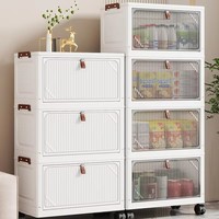 Caixa de Armazenamento Plástica Multifuncional de Grande Capacidade com Tampa Flip-Top para Lanches e Brinquedos