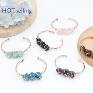 สร้อยข้อมือหยกธรรมชาติทำจากโลหะหินอาเกตคริสตัลธรรมชาติ - Product Image 1