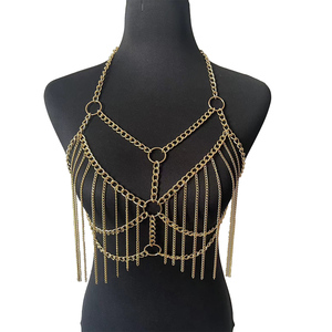 Mode Zomer Bikini Body <span class=keywords><strong>Chain</strong></span> Buik Goud Taille Kralen Sieraden Harnas Borst Ketting Voor Vrouwen Gewichtsverlies - Product Image 3