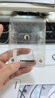 Dompet Koin Mini PVC Transparan Dengan Kancing Tekan, Kantong Kartu Multifungsi untuk Penyimpanan Barang-Barang Kecil