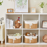 Panier de rangement en corde de coton tressé à la main de haute qualité, organisateur de bureau polyvalent et panier à linge pour hôtel et maison