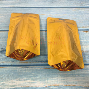 Bolsa de plástico con cremallera para alimentos, material laminado, acabado mate, color dorado - Product Image 5