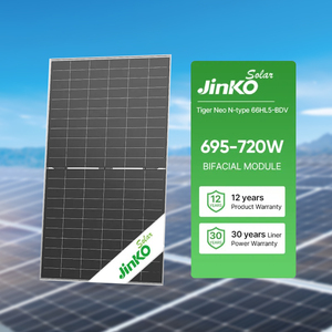 Panneaux solaires bifaciaux Jinko Tiger Neo en gros, 695w 700w 705w 710w 720w, type N, double vitrage, monocristallins, pour système - Product Image 1