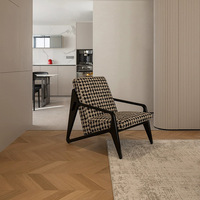 Fauteuil de loisirs moderne en chêne nordique, amovible, pour cour, villa, jardin, hôtel, salle d'exposition, bureau de vente, balcon, mobilier d'extérieur