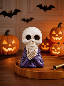 Adorno de Resina Creativo para Halloween, Calavera Sonriente Traviesa, Decoración Festiva Espeluznante pero Acogedora - Product Image 3