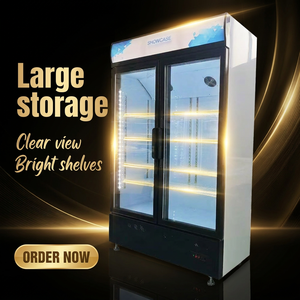 Congelador Vertical con Puerta de Vidrio de 650L, Refrigerador de Bebidas, Enfriador de <span class=keywords><strong>Cerveza</strong></span>, Exhibidor de Bebidas para Supermercado - Product Image 3