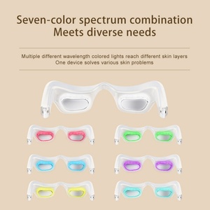 Masseur oculaire rechargeable pour les cernes et les poches sous les yeux, lunettes de luminothérapie 7 couleurs avec compresse chaude et froide - Product Image 4