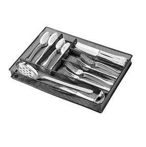Kitchen <b>Drawer</b> Organizer Flatware Organizer <b>Drawer</b> Dividers with <b>6</b> Compartment Silverware Organizer Metal Mesh Cutlery Tray - Product Image 5