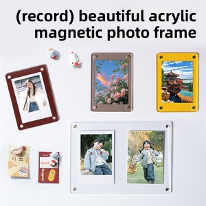 Carré Rectangle Instax Mini Mince Clair Acrylique UV Imprimé 2 Couleurs Réfrigérateur Magnétique Décor À La Maison Cadre Photo - Product Image 2