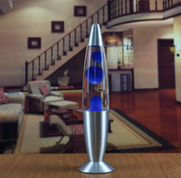 Lampe à lave LED moderne en verre coloré avec base ronde et corps en aluminium arc-en-ciel, garantie 3 ans