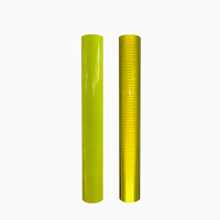 Film Reflektif Prismatic Kuning Hijau Fluoresen Kelas Teknik, Lembaran Reflektif PVC/PET Perekat Sendiri dalam Bentuk Gulungan untuk Jalan