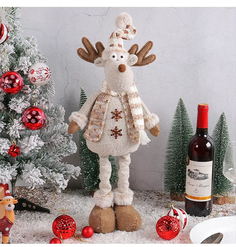 Kerst In Voorraad Sneeuw Man Lengte Verstelbare Been Pop Kerstmis Cadeau Voor Kind Kerst Ornament Voor Vakantie Decor