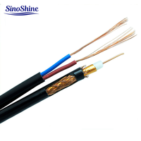 Cable Coaxial RG59/RG6 2C, Cable de Alimentación con Conductor CCS BC para Cámaras de Seguridad CCTV