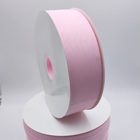 Penjualan Langsung Pabrik Pita Satin Bergaris Tali Pegangan Warna Pink Aksesoris Pakaian Anyaman Kemasan Kotak Hadiah Lebar 1-5cm