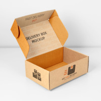 Benutzer definiertes Logo gedruckt Flat Pack Papier verpackungs box Wellpappe Karton Falten Kraft Mailer Versand Mailing Box