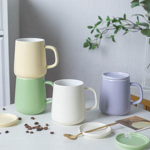 Taza de Cerámica Nórdica de 401-500 ml, Acabado Mate, Color Sólido, Tazas para Café - Product Image 2