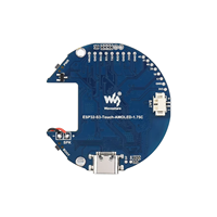 Carte de développement Waveshare ESP32-S3 avec écran tactile AMOLED rond de 1,75 pouce, résolution 466x466, boîtier en alliage d'aluminium, double carte intégrée