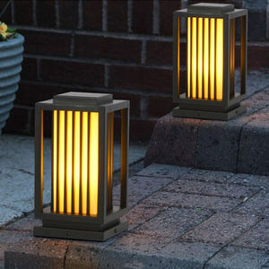 Nueva llegada bolardo al aire libre luces de jardín camino IP65 impermeable puerta poste jardín césped luces - Product Image 4
