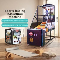 Machine de jeu d'arcade de basket-ball pliable en métal de style sportif pour adultes, à monnayeur ; Jeu de tir très populaire pour l'échauffement d'événements, exportation
