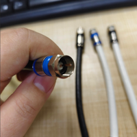 Cable Coaxial RG6 Personalizado con Conector Macho, Cable RF Macho a Macho, Cable Aéreo para TV e Internet